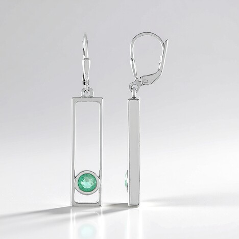 Orecchini in argento con Smeraldo Russo (MONOSONO COLLECTION)