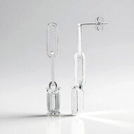 Boucles d'oreilles en argent et Topaze blanche