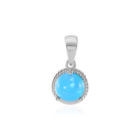 Pendentif en argent et Opale bleue d'Éthiopie