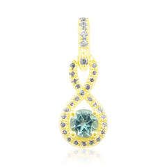 Colgante en oro con Turmalina nigeriana paraiba