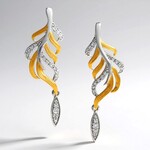 Orecchini in argento con Diamante I1 (H) (Gems en Vogue)