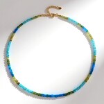 Collana in argento con Apatite Blu Neon