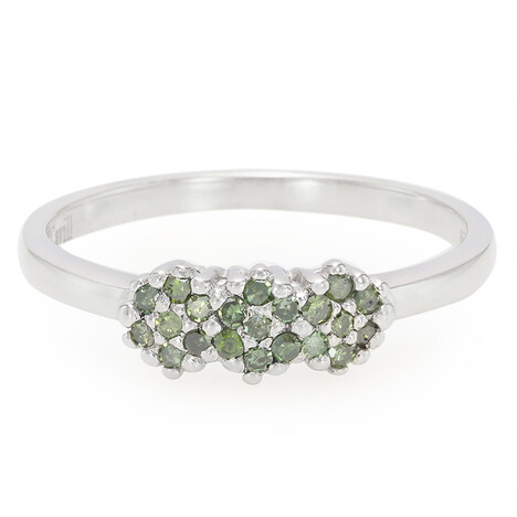 Fancy-Diamant-Silberring