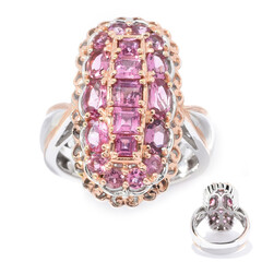 Brasilianischer Pinkfarbener Turmalin-Silberring (Gems en Vogue)
