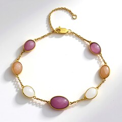 Bracciale in argento con Calcedonio Lavanda