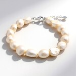 Bracciale in argento con Perla d'Acqua Dolce Bianca (TPC)