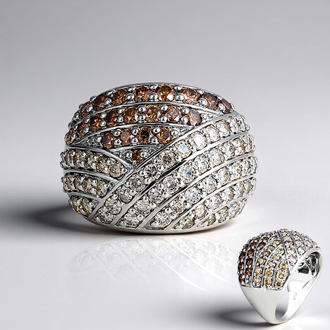 Bague en platine et Diamant chocolat I3 (KM by Juwelo)