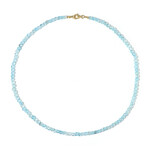 Zilveren halsketting met hemel-blauwe topaasstenen