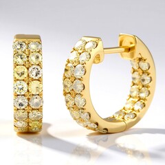 Boucles d'oreilles en or et Diamant fancy SI2