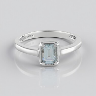 Anello in argento con Acquamarina Brasiliana