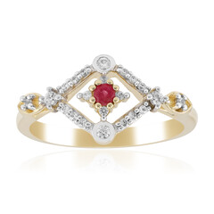 Roter Beryll-Goldring