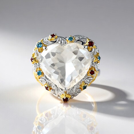 Bague en argent et Quartz blanc (Gems en Vogue)
