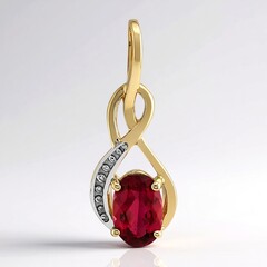Ciondolo in oro con Rubellite Brasiliana AAA