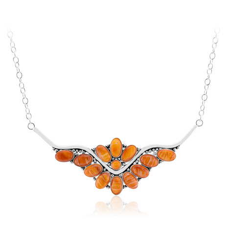 Zilveren halsketting met Oranje stekelige oesters (Jones Lee)