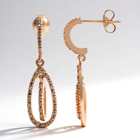 Orecchini placcati in oro con Diamante Fancy