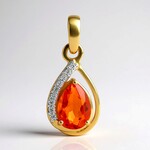 Pendentif en or et Opale de feu mexicaine AAA