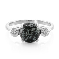 Anillo en plata con Obsidiana Copo de Nieve