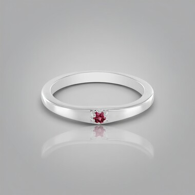 Bague en argent et Spinelle rose