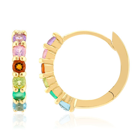 Zilveren oorbellen met roze saffieren