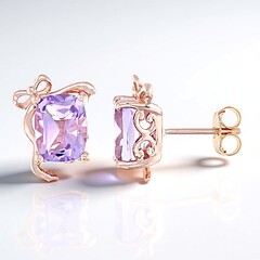 Orecchini in argento con Ametista Rose de France (Gems en Vogue)