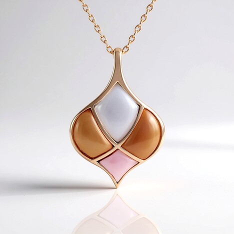 Collana in argento con Pietra di Luna Bianca (KM by Juwelo)