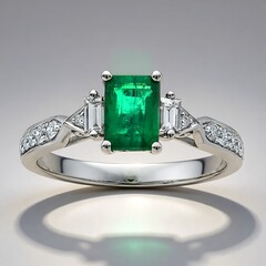 Anello in oro con Smeraldo Zambia AAA