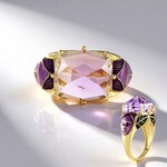 Anello in argento con Ametista Rose de France (Adela Silber)