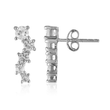 Orecchini in argento con Topazio Bianco