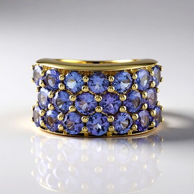 AAA-Tansanit-Goldring (de Melo)
