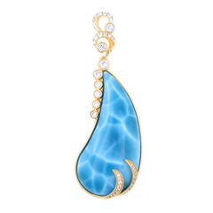 9K Larimar Gold Pendant