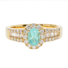 Anello in oro con Tormalina Paraíba