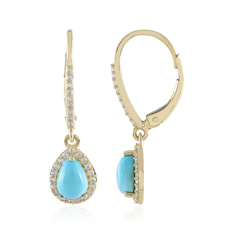 Gouden oorbellen met Sleeping Beauty Turkooisen (Adela Gold)