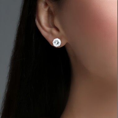 Pendientes en plata con Topacio blanco