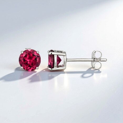 Orecchini in argento con Rodolite