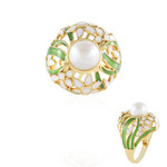 Anello in argento con Perla d'Acqua Dolce Bianca (Adela Silber)