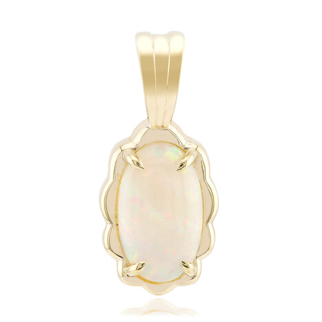 9K Brazilian White Opal Gold Pendant