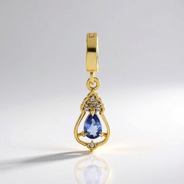 Colgante en plata con Zafiro azul Ceylon sin calentar