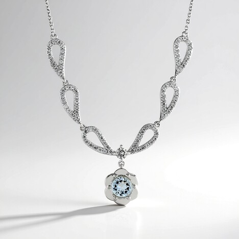 Collana in argento con Acquamarina Brasiliana
