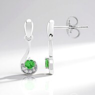 Pendientes en plata con Tsavorita de Kenia AAA