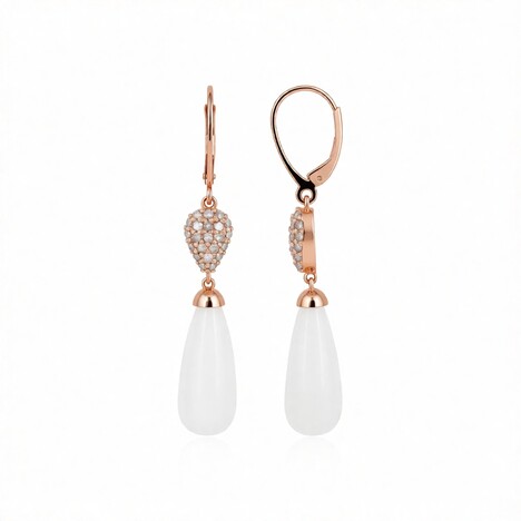 Weißer Mondstein-Goldohrringe (KM by Juwelo)