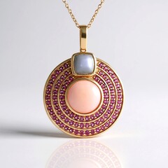 Collana in argento con Opale Rosa (KM by Juwelo)