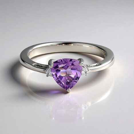 Anello in argento con Ametista Zambiana