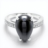 Anello in argento con Ematite Nera