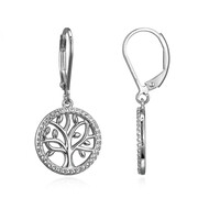 Pendientes en plata con Topacio blanco
