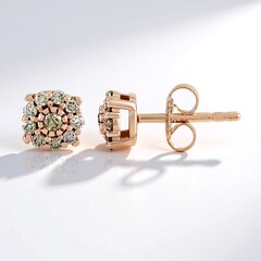 Boucles d'oreilles en argent et Diamant chocolat I2