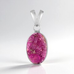 Ciondolo in argento con Cobalto Calcite
