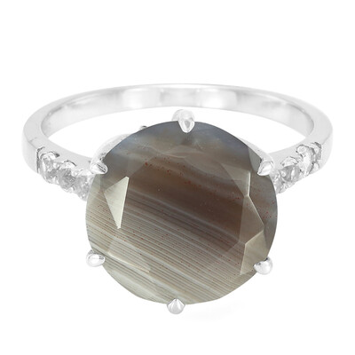 Zilveren ring met een Botswana agaat