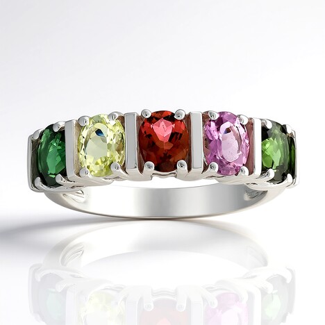 Anello in argento con Tormalina Verde Brasiliana (Pallanova)