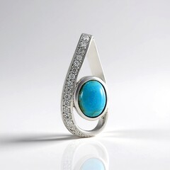 Ciondolo in argento con Turchese Kingman Mohave Blu