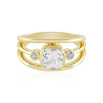 Weißer Topas-Silberring